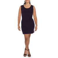 Petites Womens Glitter Knee-Length Shift Dress Petite 12 (L) Plum