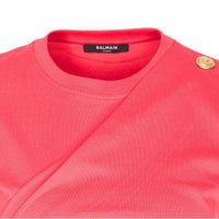 Balmain Balmain Women 3 Buttons Draped T-Shirt