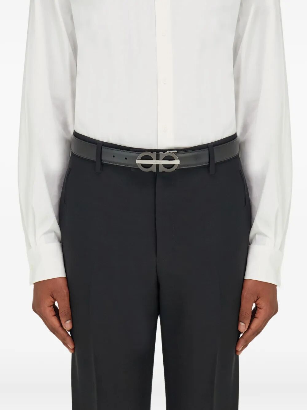 FERRAGAMO Ferragamo Men Gancini Smooth Leather Reversible Belt