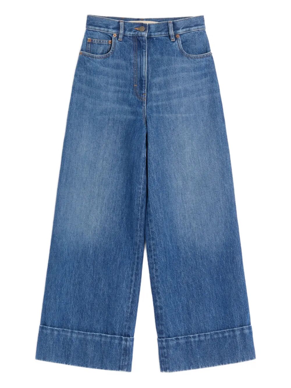 VALENTINO GARAVANI Denim Trousers With V Gold Women