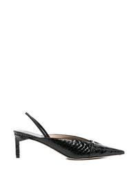 TOM FORD Julienne Semi Shiny Python-Effect Leather Slingback Pumps Women
