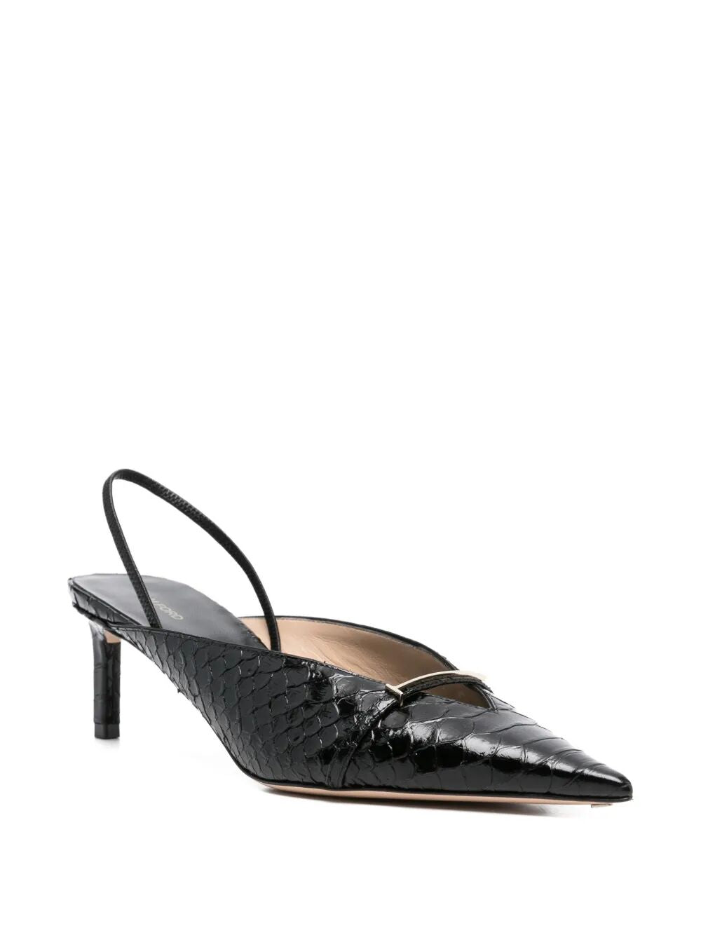TOM FORD Julienne Semi Shiny Python-Effect Leather Slingback Pumps Women