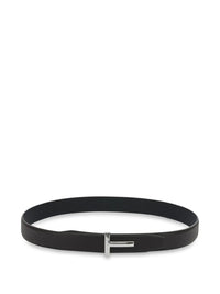 TOM FORD Tom Ford Men T-Buckle Two-Tone Grained Leather Belt