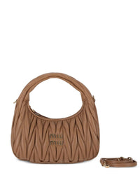 Miu Miu Women Wander Matelassé Nappa Leather Small Hobo Bag