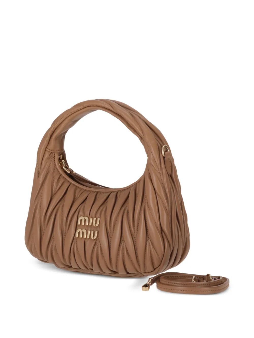 Miu Miu Women Wander Matelassé Nappa Leather Small Hobo Bag