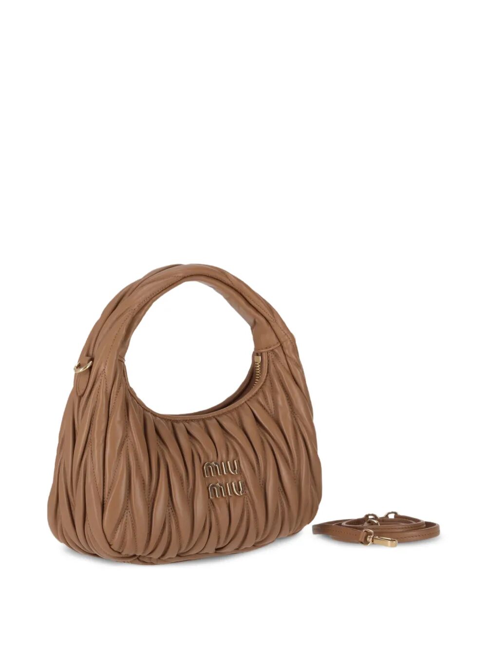 Miu Miu Women Wander Matelassé Nappa Leather Small Hobo Bag