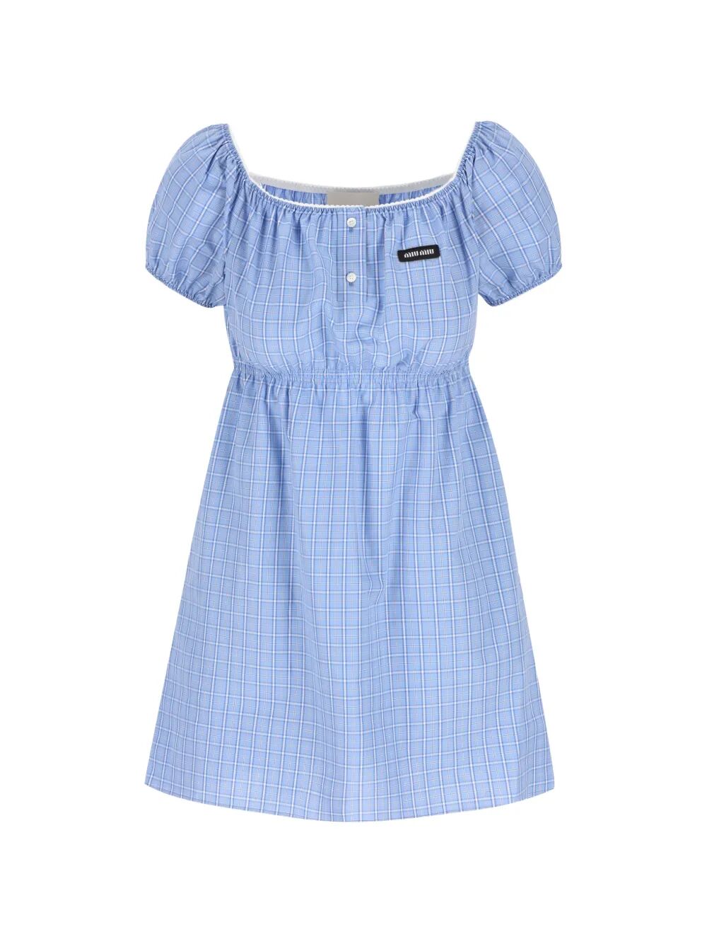 MIUMIU Plaid-Pattern Popeline Mini Dress Women