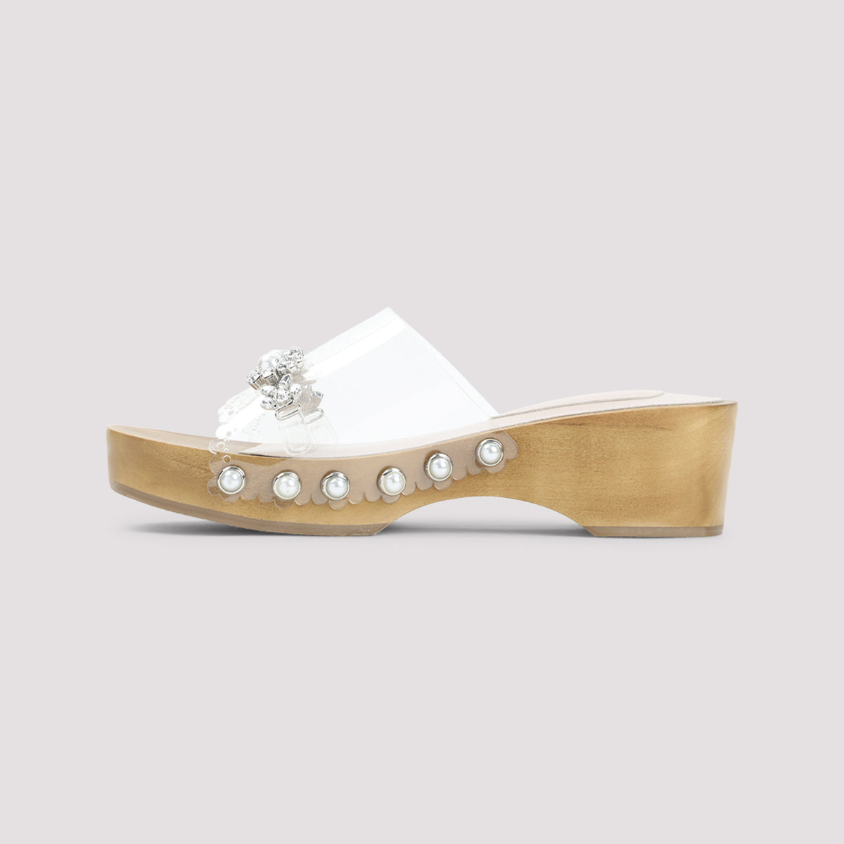 Simone Rocha Scalopped Wooden Clog Sandals Women