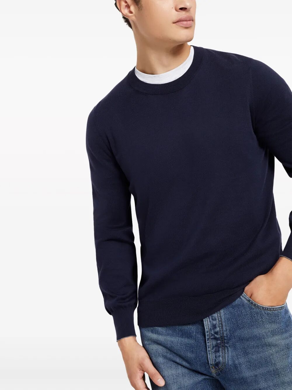 Brunello Cucinelli Men Lightweight Cotton Crewneck Sweater