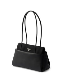 Prada Women Prada Passage Medium Leather Bag With Re-Nylon Flap