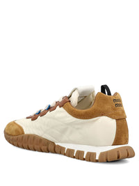 MIUMIU Tyre Technical Fabric, Suede And Leather Sneakers Women