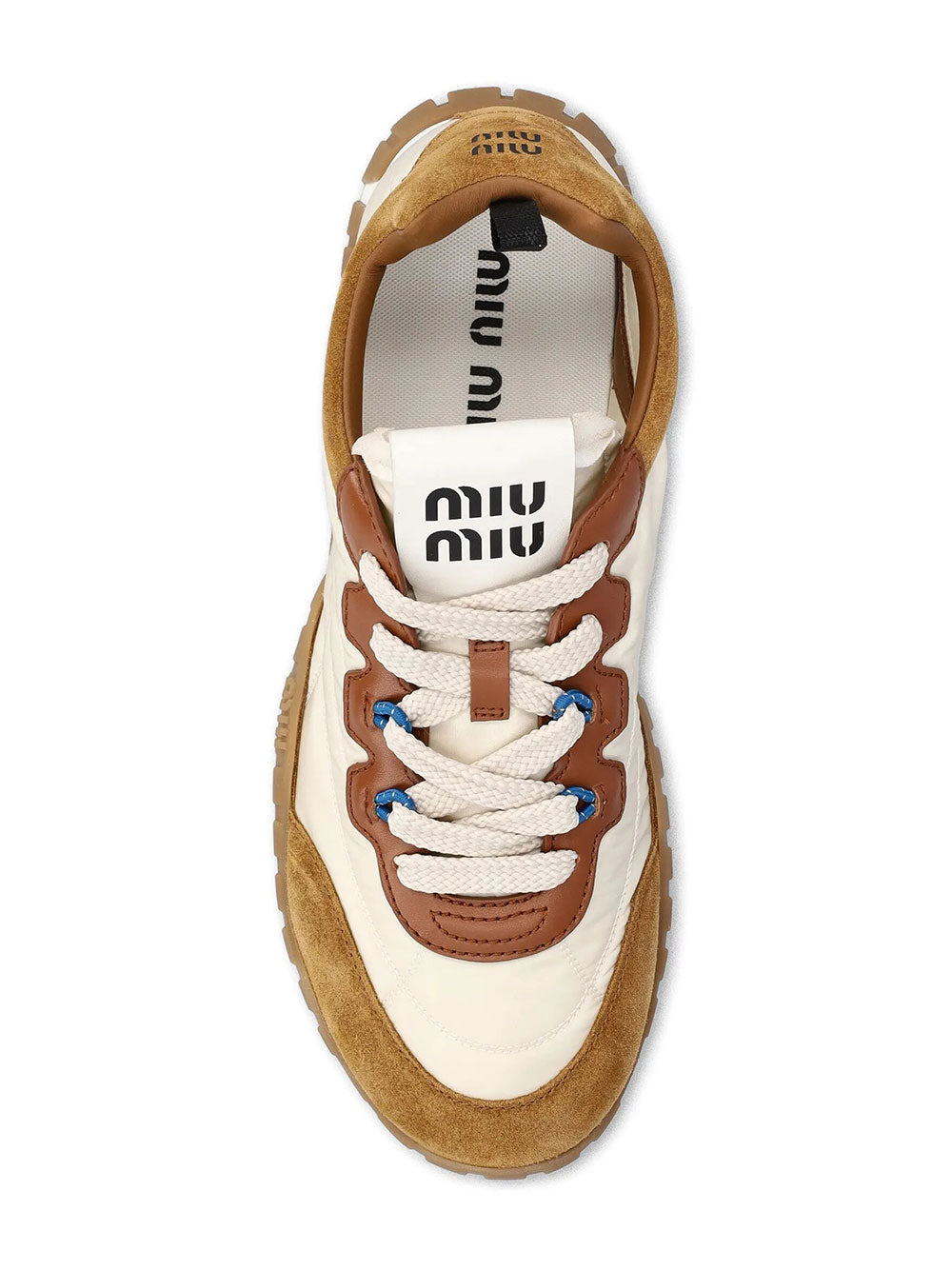 Miu Miu Women Tyre Technical Fabric, Suede And Leather Sneakers