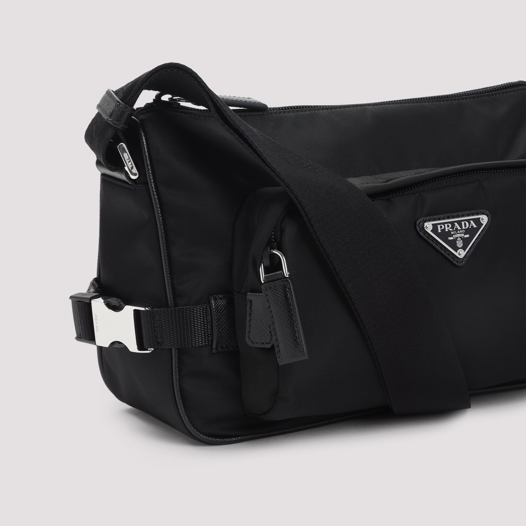 Prada Re-Nylon And Leather Shoulder Bag Men