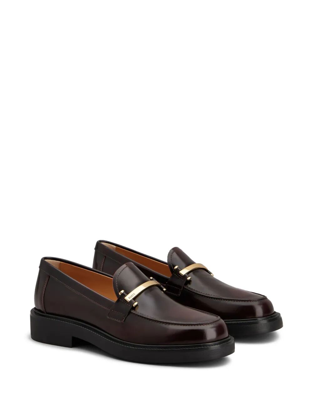 Tod's Women Leather Loafers With Metal Bar
