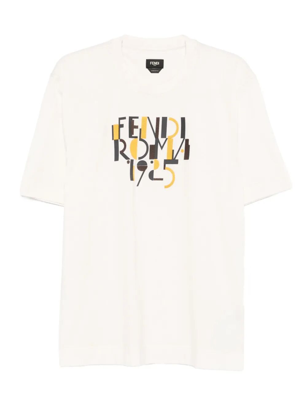 Fendi Men Fendi Roma 1925 Print Cotton T-Shirt