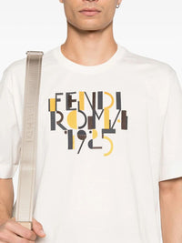 Fendi Men Fendi Roma 1925 Print Cotton T-Shirt