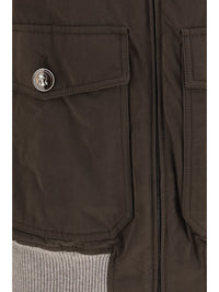 Brunello Cucinelli Men Waxed Techno Cotton Bomber With Thermore® Padding
