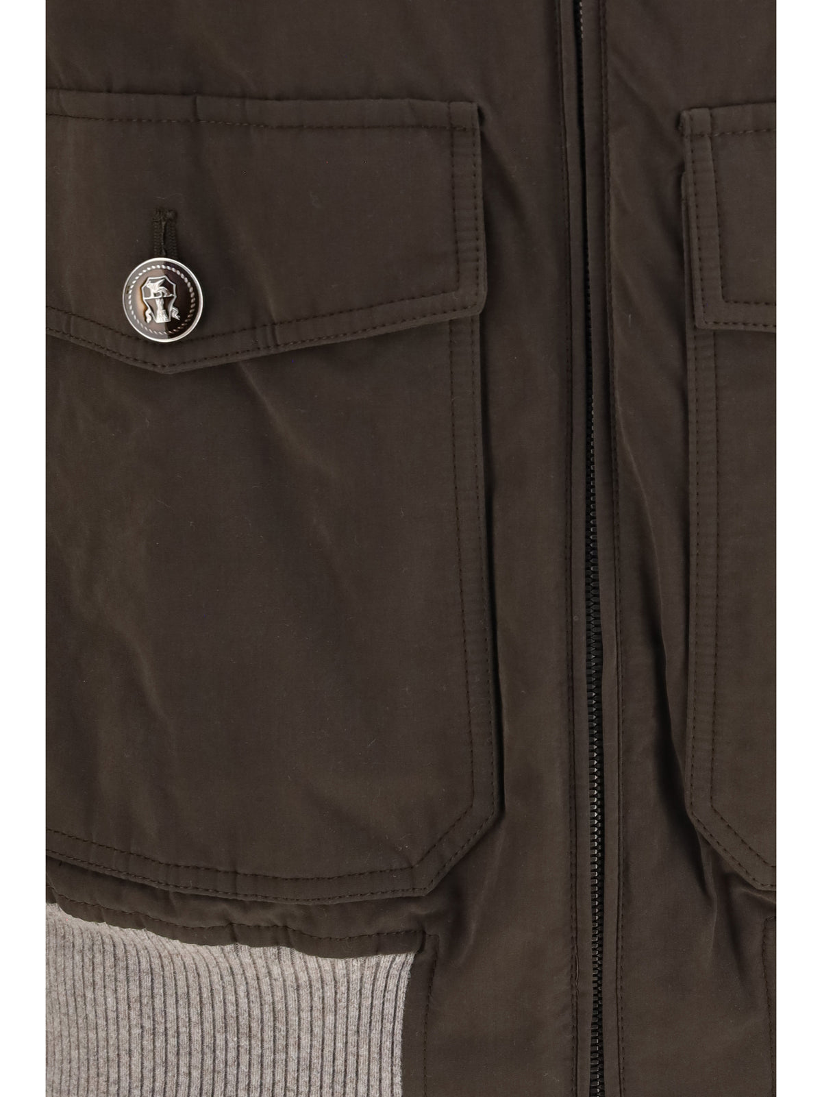 Brunello Cucinelli Men Waxed Techno Cotton Bomber With Thermore® Padding
