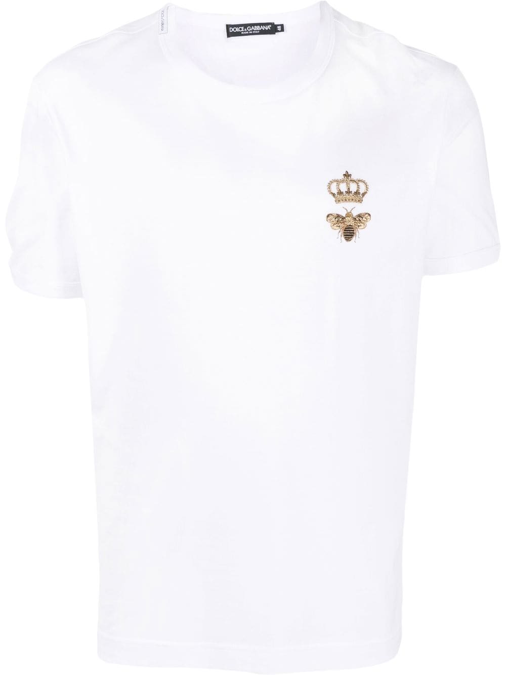 DOLCE & GABBANA Cotton Jersey T-Shirt With Lurex Embroidery Women