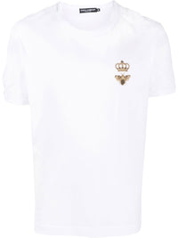 DOLCE & GABBANA Cotton Jersey T-Shirt With Lurex Embroidery Women