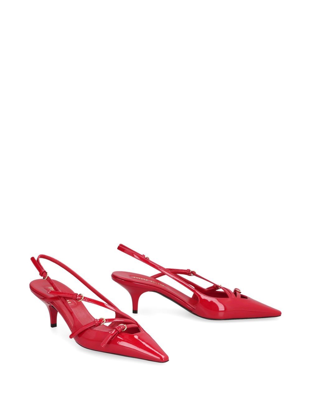 MIUMIU Patent Leather Slingbacks With Buckles Women
