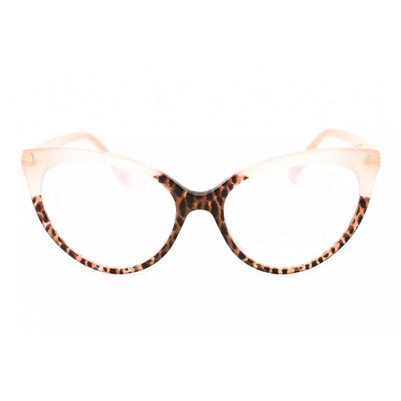 Tom Ford Tom Ford Eyeglasses Cat Eye Full Rim, ColoRed Havana Frame and Clear Blue Light Block Lenses Lens FT5674-B055