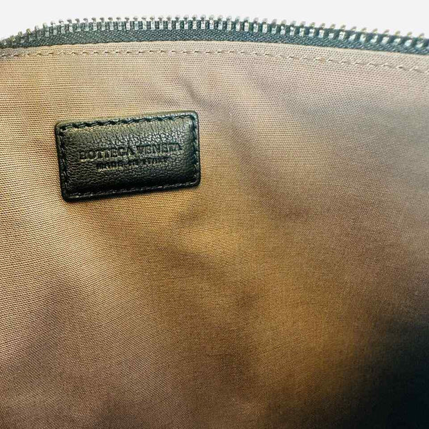 BOTTEGA VENETA Women's Black Leather Clutch Pouch Bag Butterfly Detail