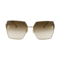 Philipp Plein Sunglasses Square Full Rim, Ivory Frame and Brown Gradient Lens SPP122S0F47