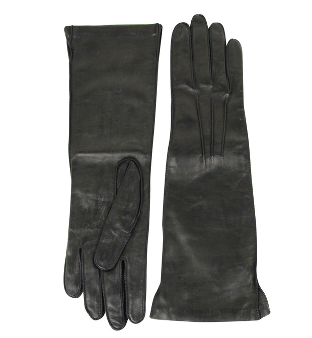 Bottega Veneta Women's Black Leather Long Gloves 304902 1000