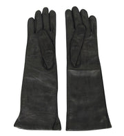 Bottega Veneta Women's Black Leather Long Gloves 304902 1000