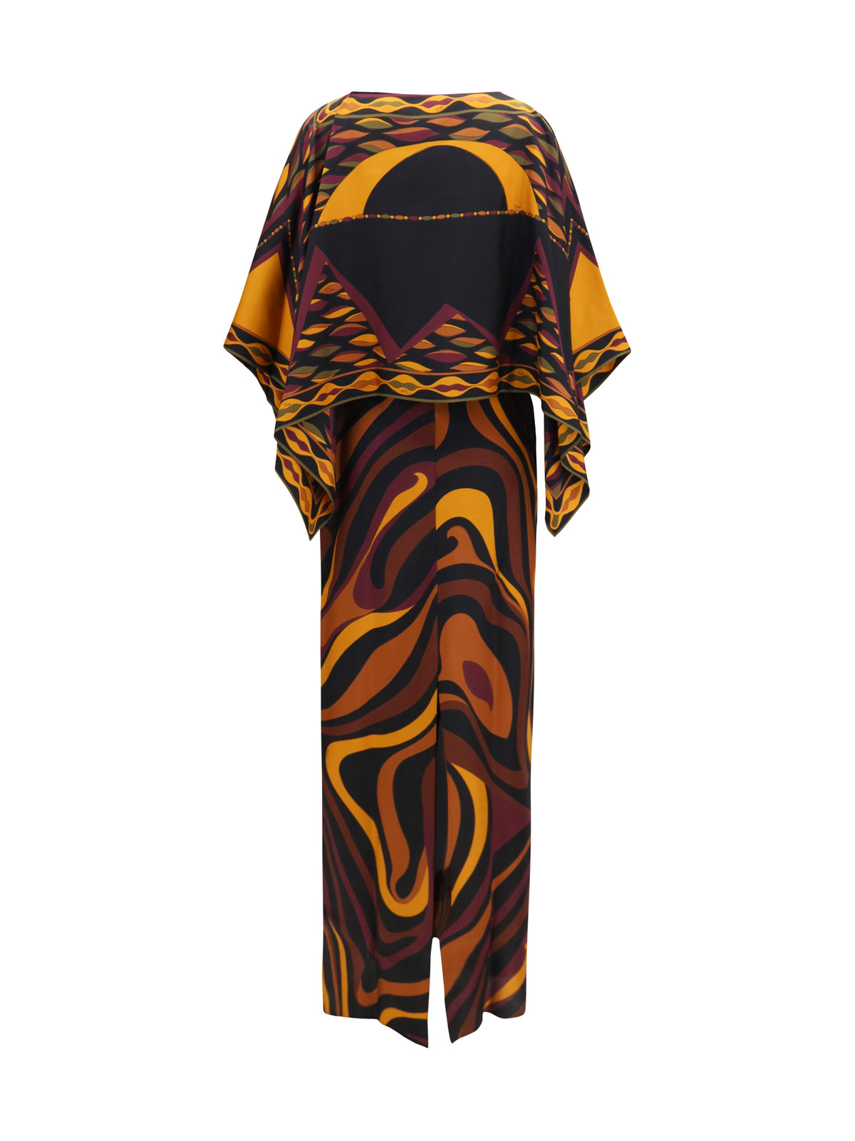 Pucci Women Silk Dress With Shoulder Cape