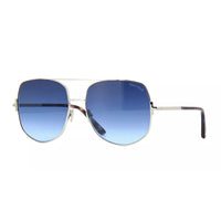 Tom Ford Aviator Full Rim, with a Shiny Palladium frame and Gradient Blue lens. Silver