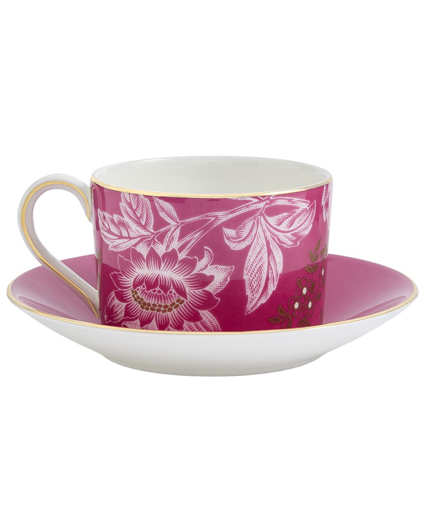 Wedgwood Wonderlust Pink Tonquin Teacup & Saucer Set