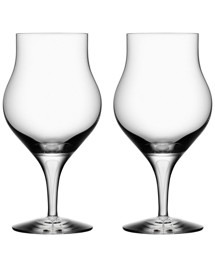 Discontinued Orrefors Set Of 2 Intermezzo Satin Snifter