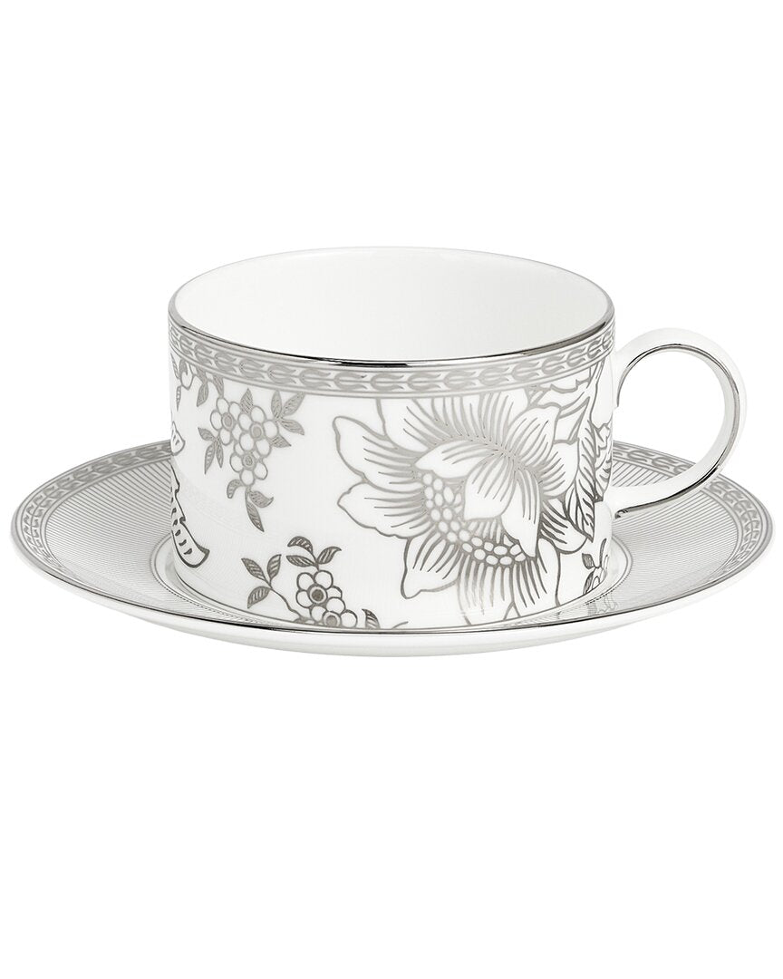 Wedgwood Silver Tonquin Teacup Saucer