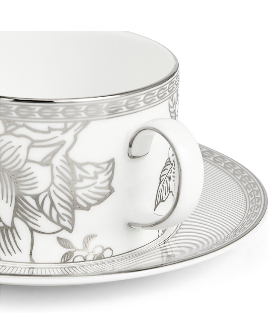 Wedgwood Silver Tonquin Teacup Saucer