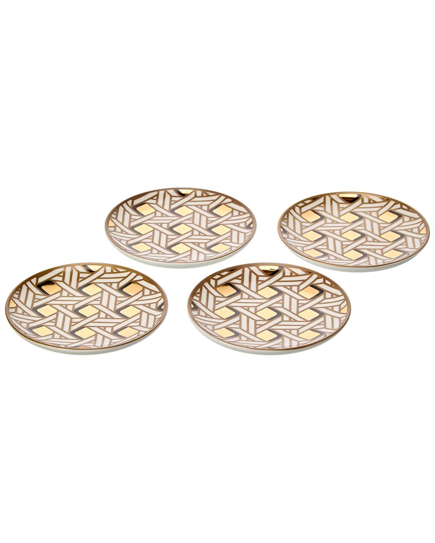 Jonathan Adler Set Of 4 Basketweave Coasters
