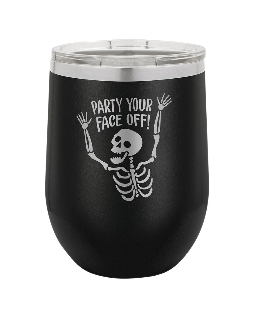 susquehanna Susquehanna Party Your Face Off. Black Insulated Stemless Tumbler With Lid