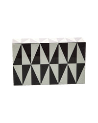 Jonathan Adler Medium Op Art Lacquer Box Black