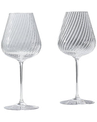 Wedgwood Set Of 2 Vera Wang Swirl White Wine Glasses Crystal