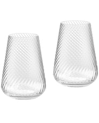 Wedgwood Set Of 2 Vera Wang Swirl Highballs Crystal