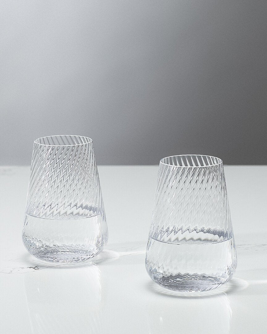 Wedgwood Set Of 2 Vera Wang Swirl Highballs
