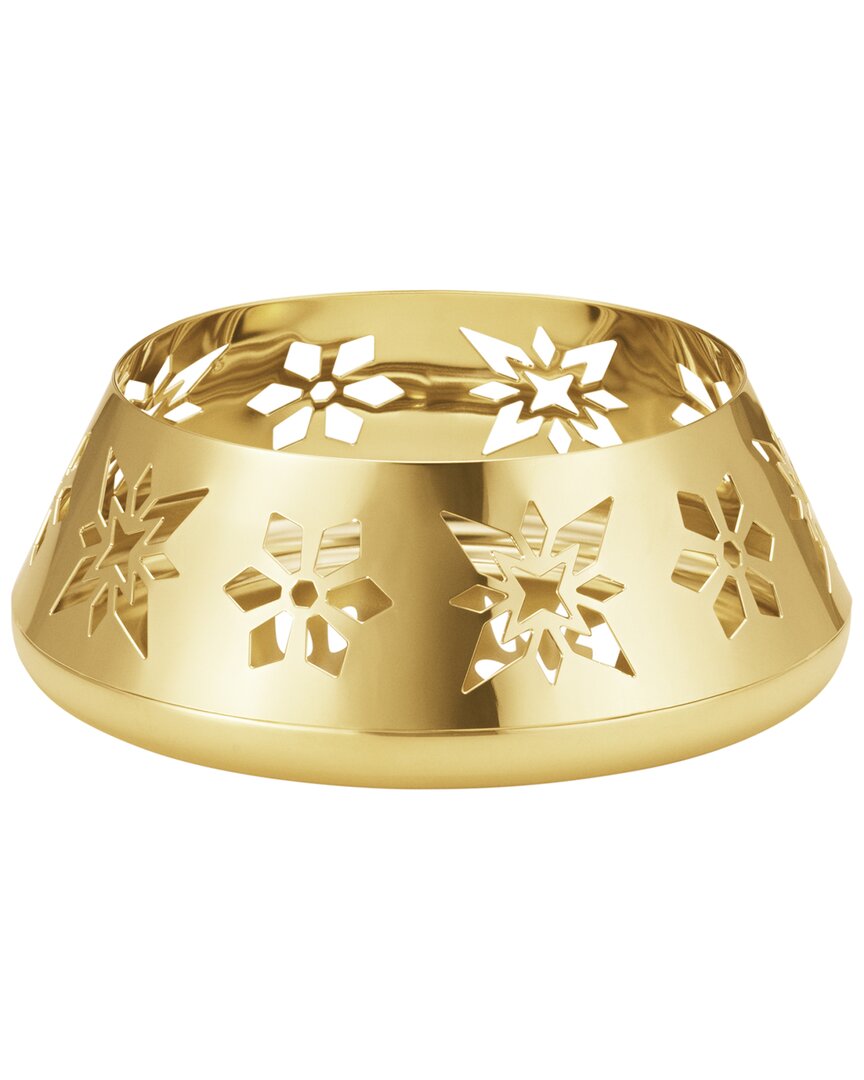 Georg Jensen Hand Polished 18K-Plated Snowflake Pillar Candleholder