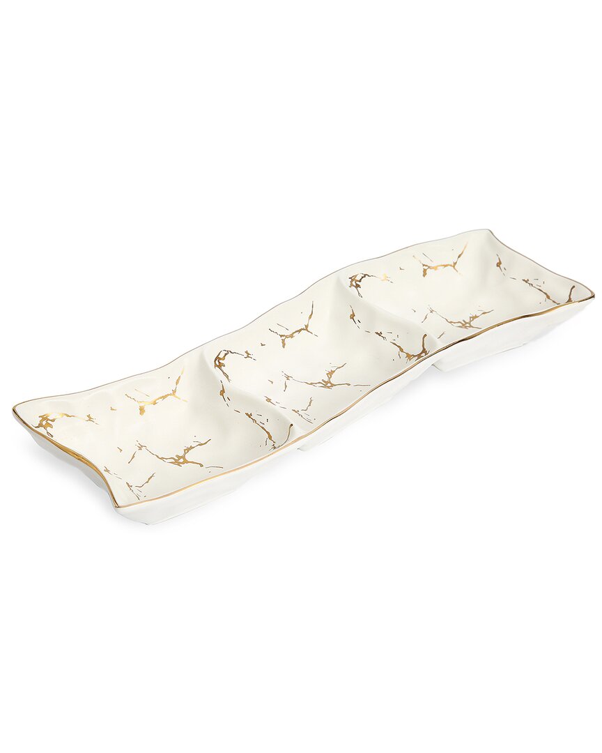 Alice Pazkus Alice Pazkus Porcelain Relish Dish With Design