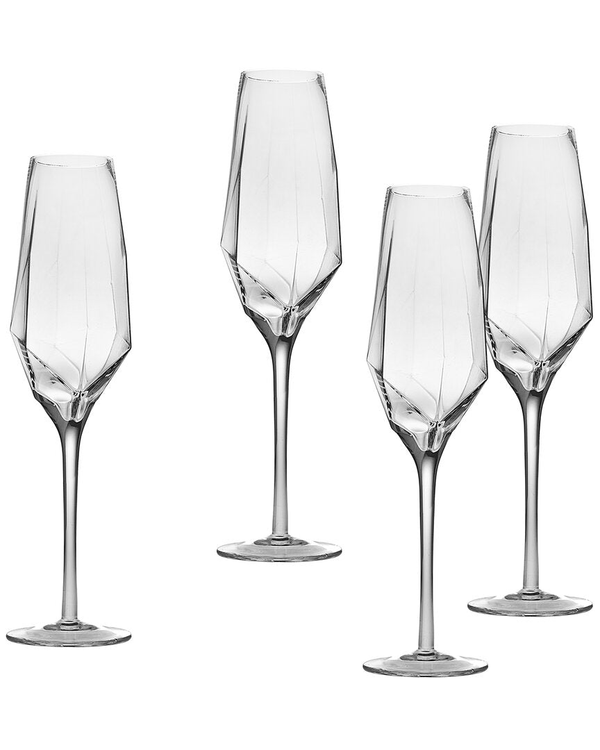 Godinger Isla Set Of Four 14Oz Champagne Flutes