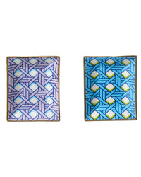 Jonathan Adler Set Of 4 Basketweave Petite Trays