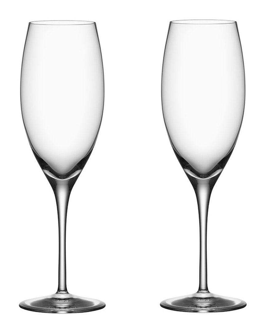 Orrefors Set Of 2 Premier Champagne Glasses