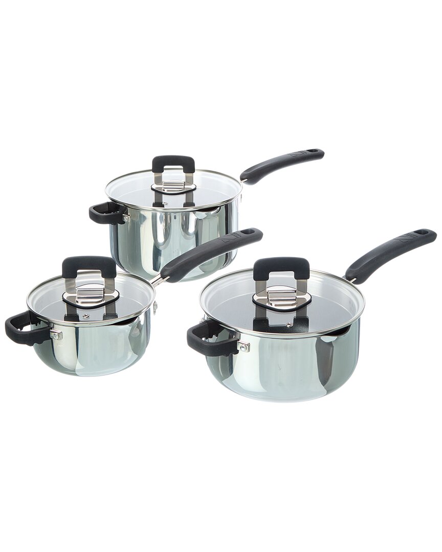 Zakarian By Dash 6Pc Trupro Nonstick Stainless Steel Stacking Sauce Pan Set