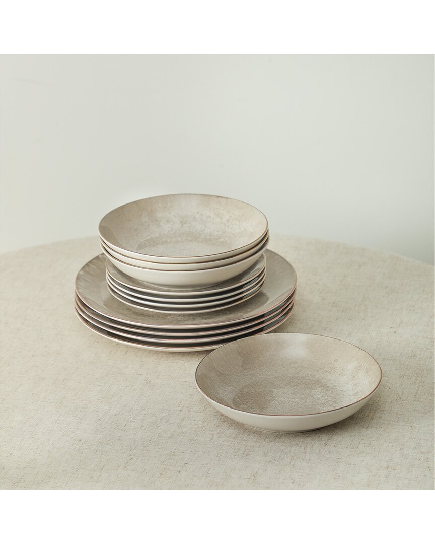 Christian Siriano Christian Siriano Onyx 12Pc Porcelain Dinnerware Set
