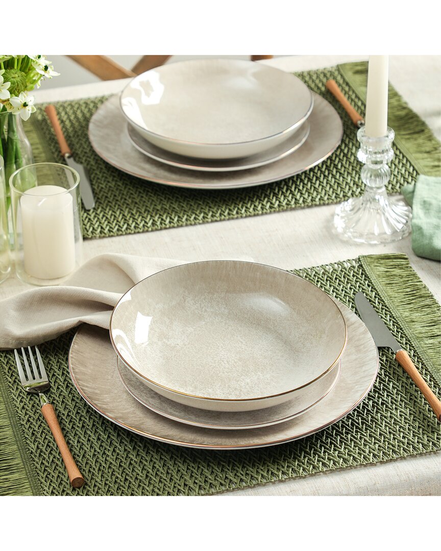Christian Siriano Christian Siriano Onyx 12Pc Porcelain Dinnerware Set